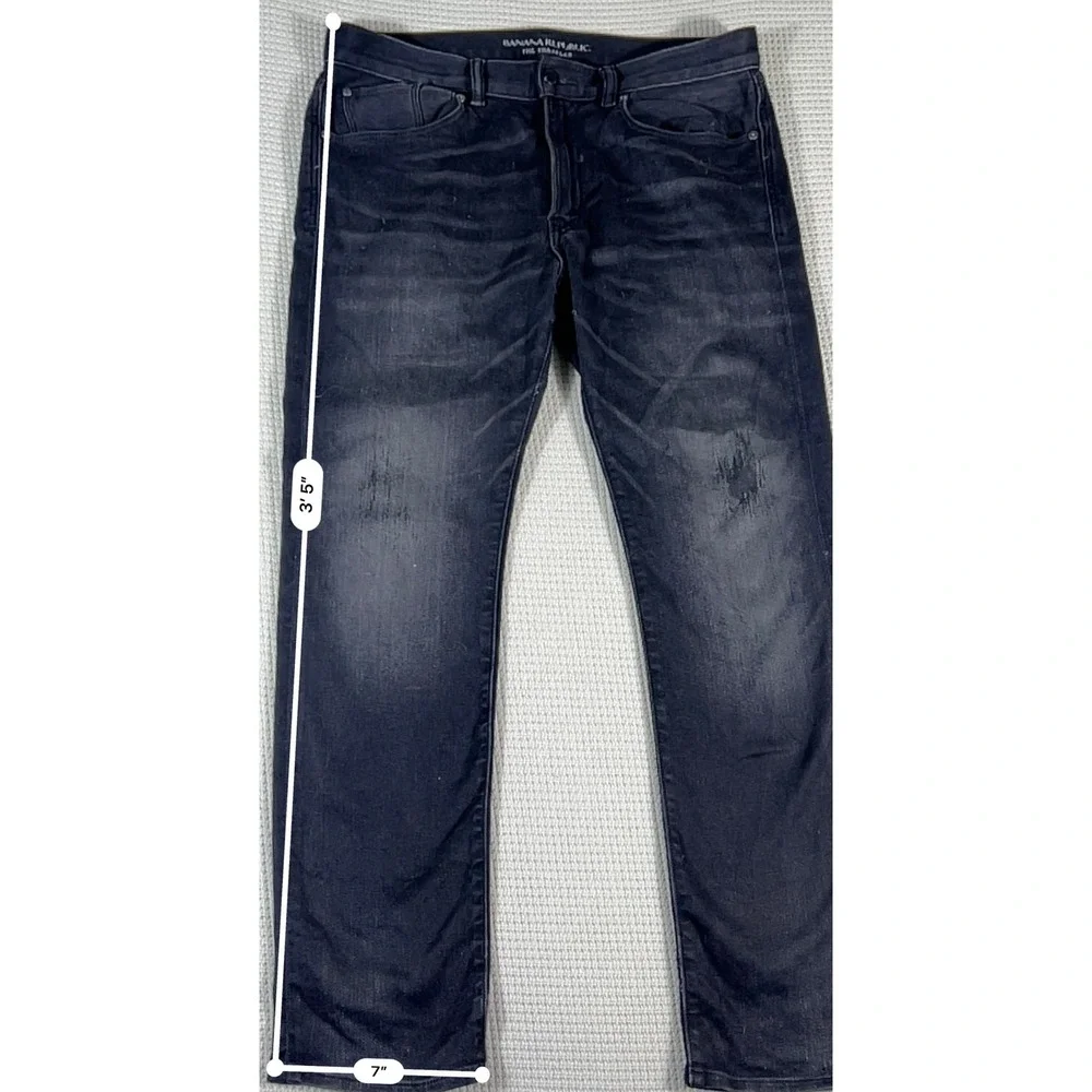 Banana Republic Mens The Traveler Utility Slim Jeans Dark Wash Black Size 32-30